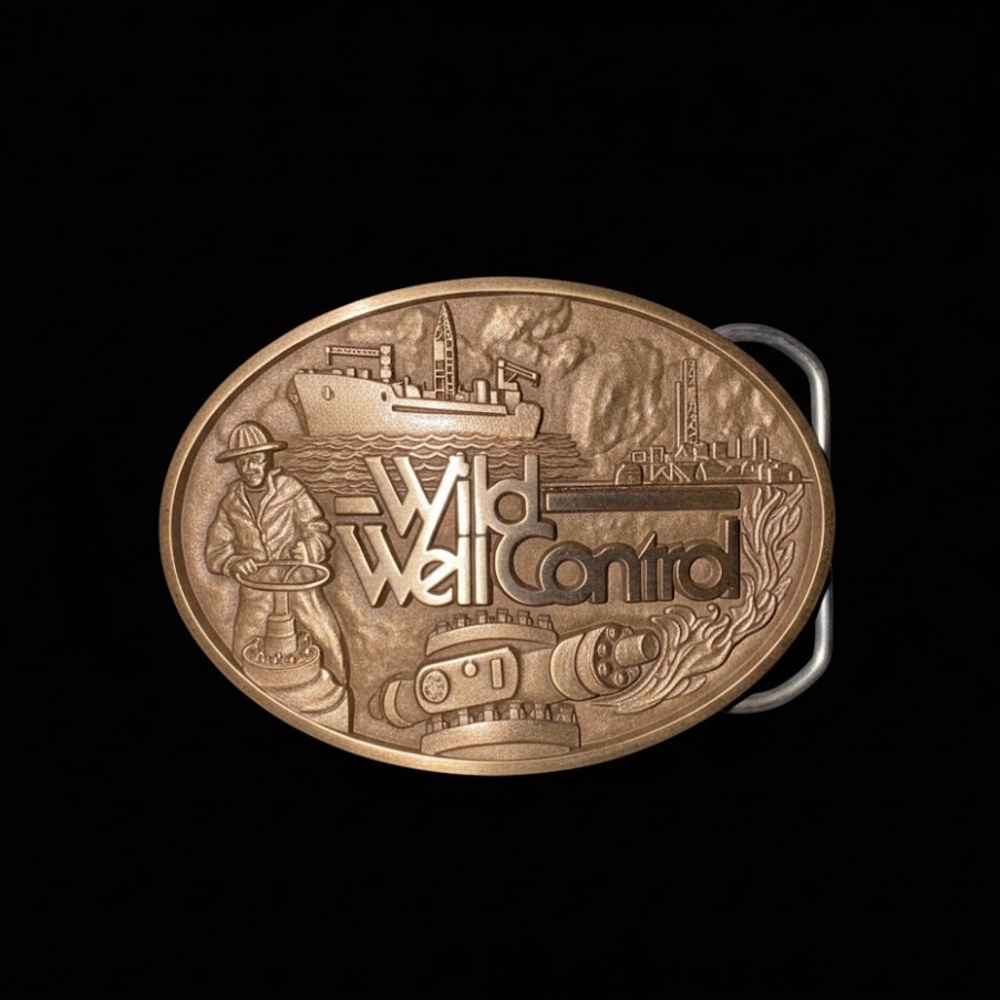 Limited Edition Solid Bronze Wild Well Control belt buckle.